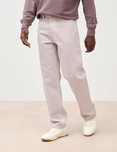 Jeans large longueur 32 en coton parme homme
