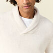 Pull manches longues col ch&acirc;le ecru homme