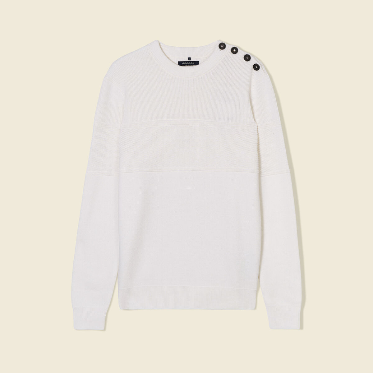 Pull manches longues ecru homme