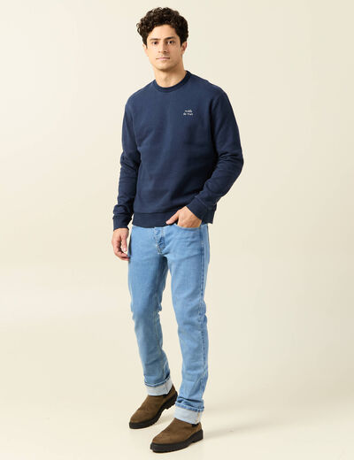 Sweat manches longues bleu marine homme