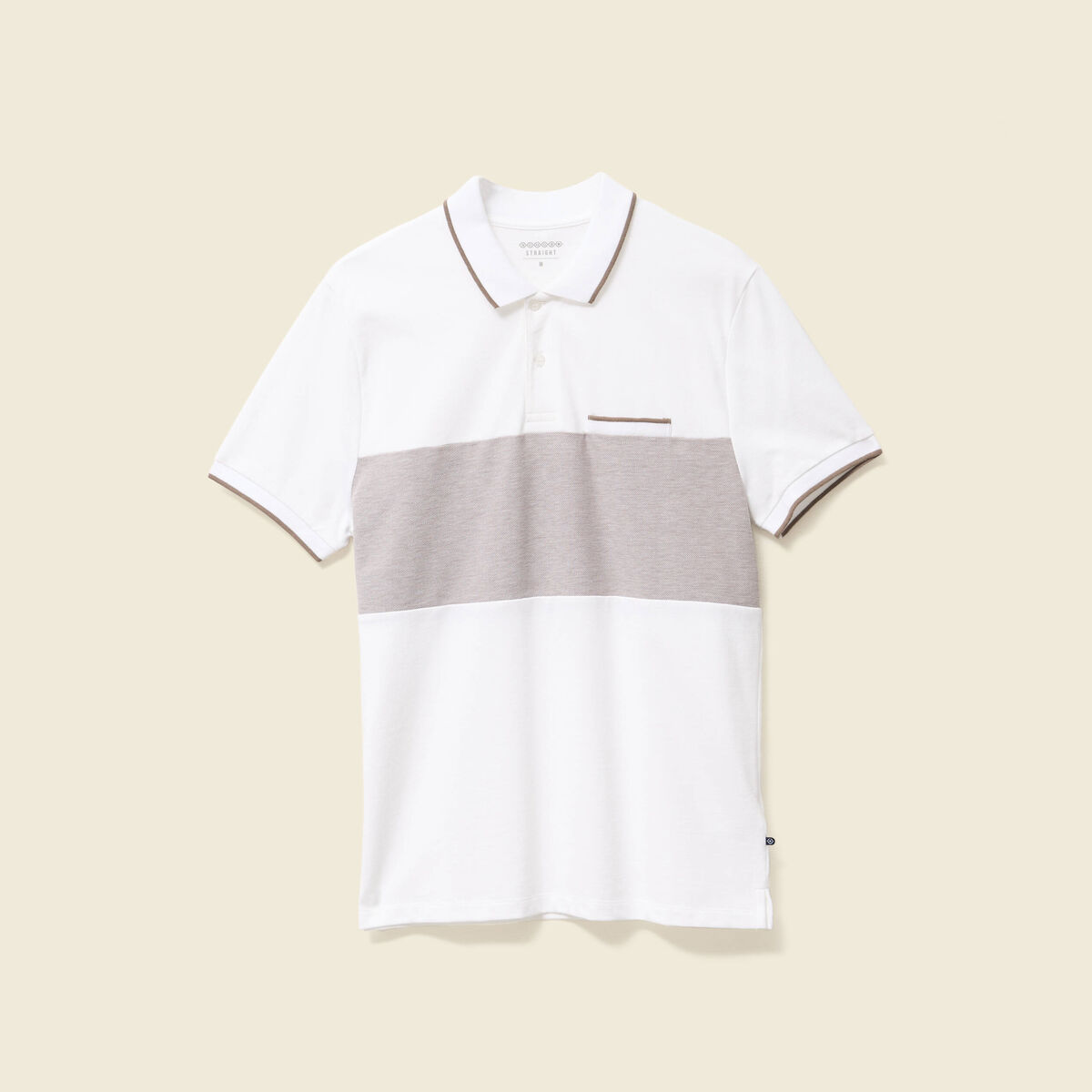 Polo manches courtes taupe homme