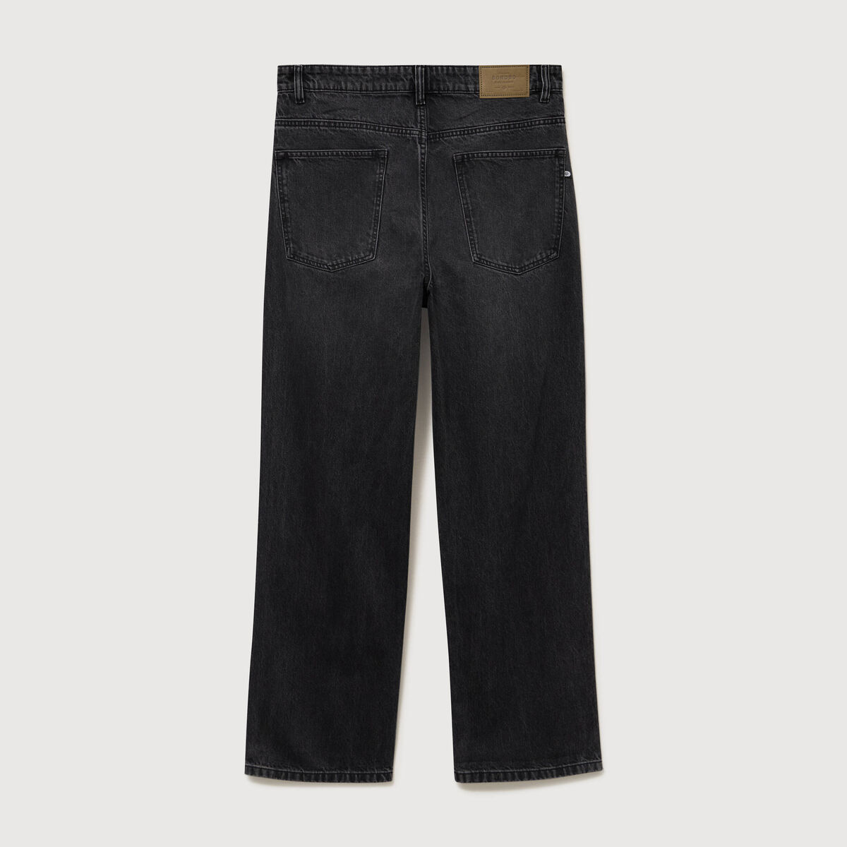 Jeans loose longueur 34 en coton denim snow noir homme