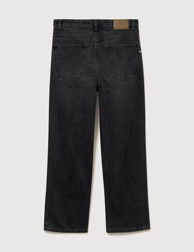 Jeans loose longueur 34 en coton denim snow noir homme