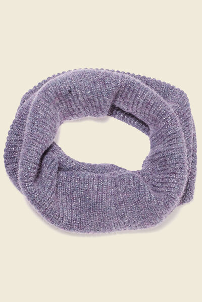 Snood tricoté gris foncé femme