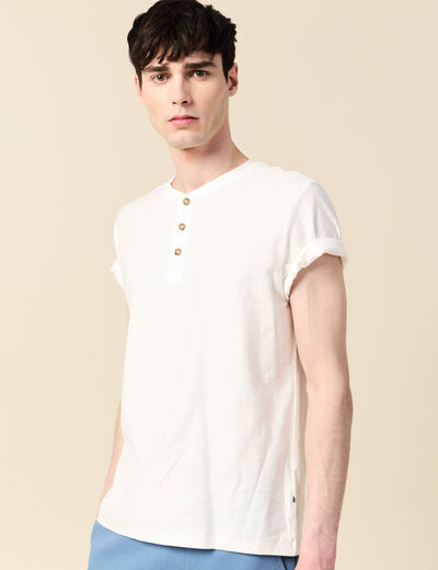 T-shirt manches courtes ecru homme