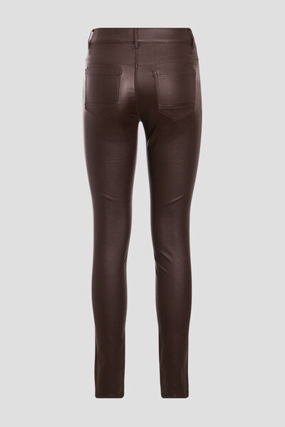 Tregging skinny marron foncé femme