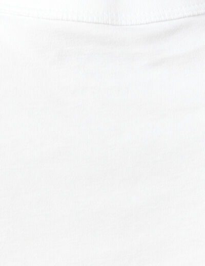 T-shirt cintr&eacute; col rond manches courtes blanc femme