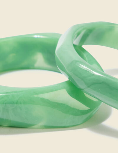 Bracelet large vert pastel femme