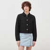 Veste courte boutonn&eacute;e noir femme