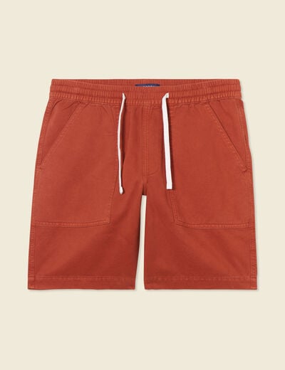 Bermuda droit à coulisse marron cognac homme