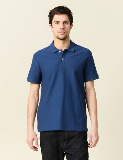 Polo manches courtes bleu foncé homme