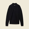 Polo manches longues en coton noir homme