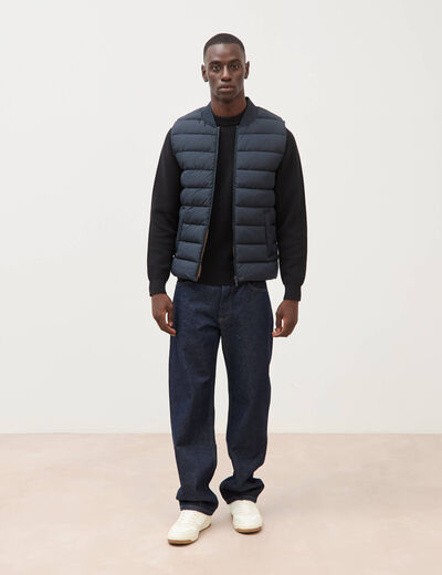 Doudoune courte sans manches bleu marine homme