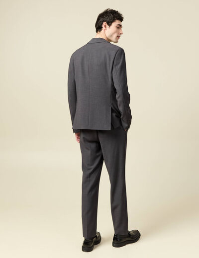 Blazer manches longues col tailleur gris fonc&eacute; homme