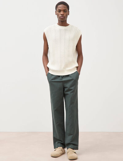 Pantalon coupe straight vert kaki homme