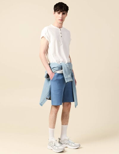 Short jogpant bleu gris homme