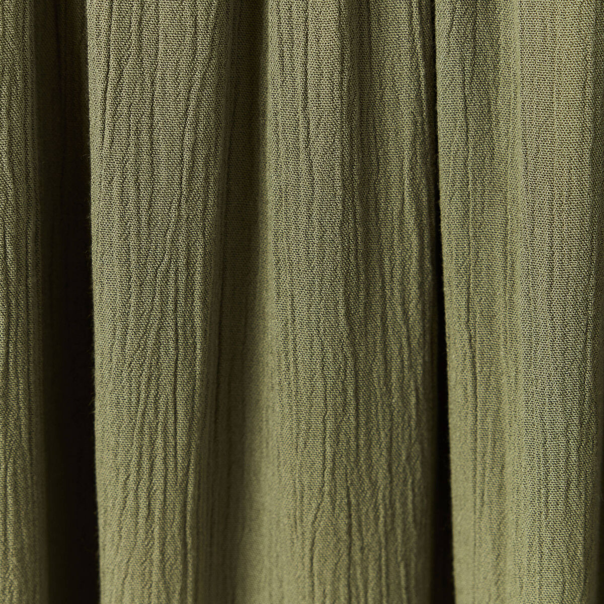 Robe brodée éco-responsable vert kaki femme