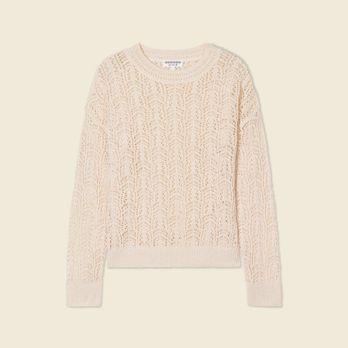 Pull ajouré éco-responsable creme femme