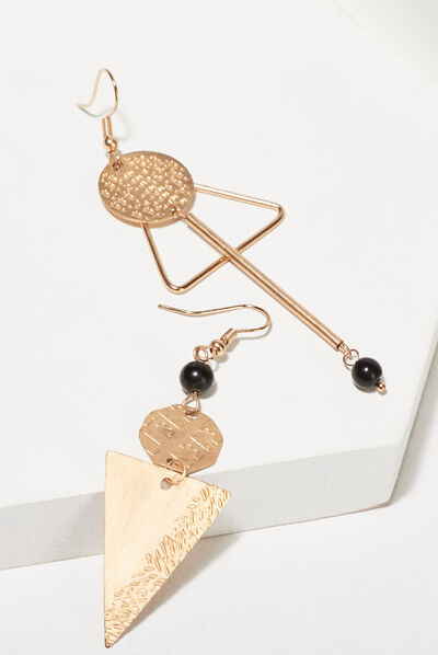 Boucles d'oreilles pendantes couleur or femme