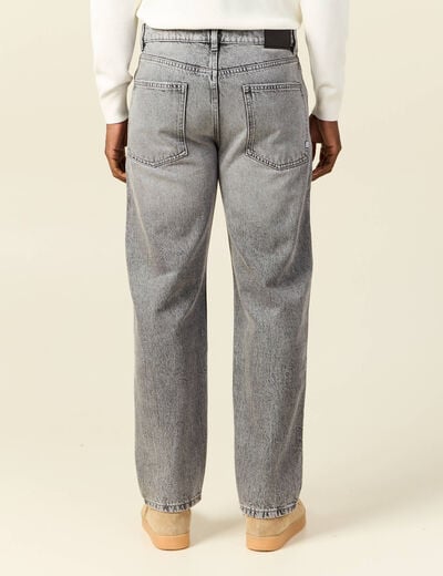 Jeans relax 5 poches denim gris homme