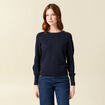 Pull manches longues bleu marine femme