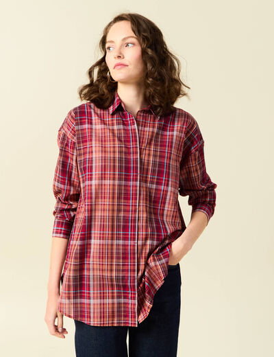 Blouse manches longues prune femme