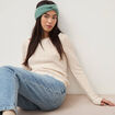 Pull manches longues col bateau creme femme