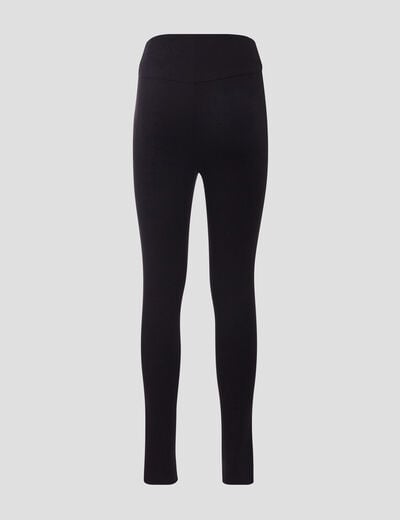 Pantalon jegging taille haute noir femme