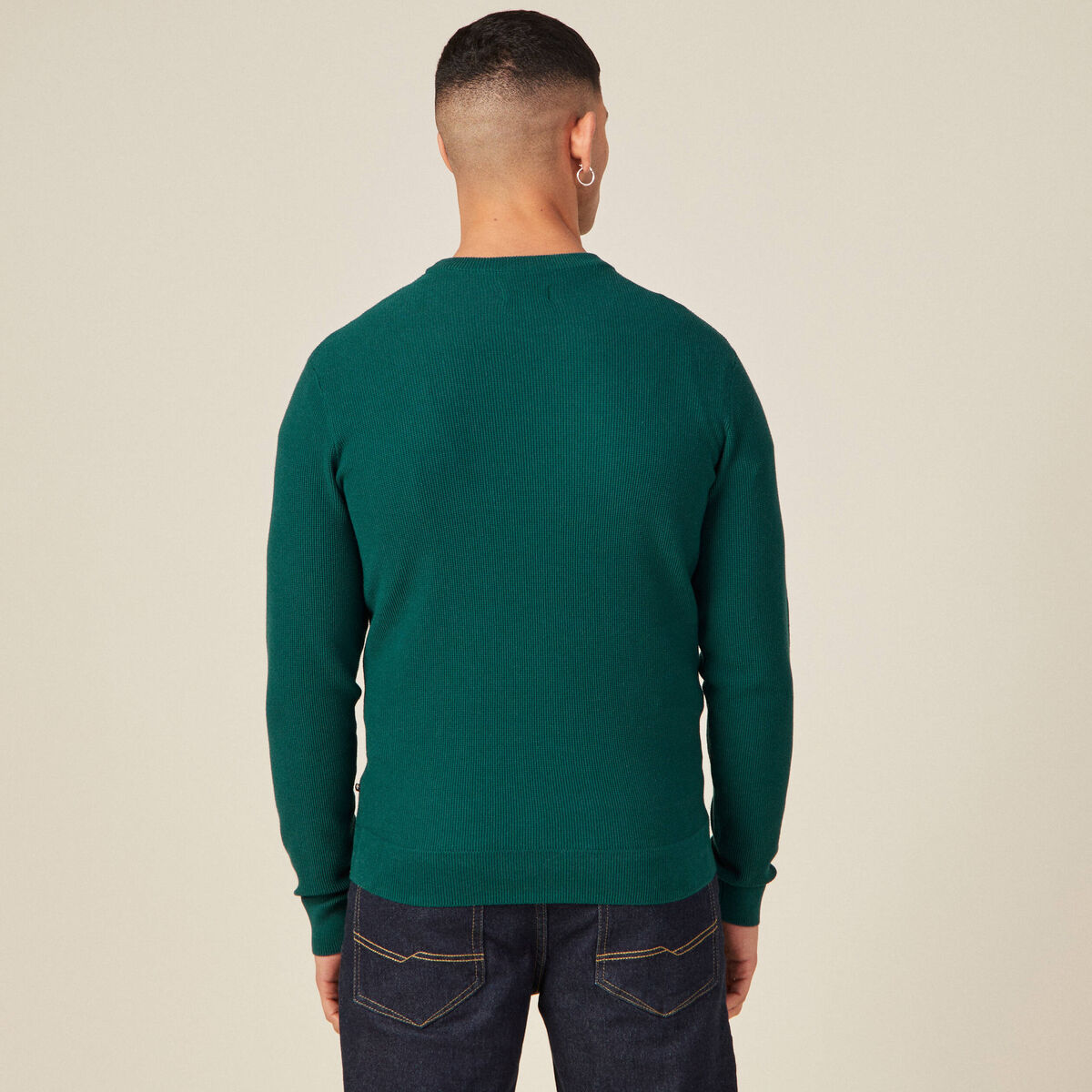 Pull éco-responsable vert canard homme