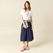 Jupe en coton bleu marine femme