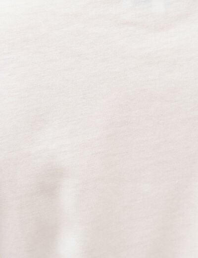 T-shirt col bateau manches courtes ecru femme