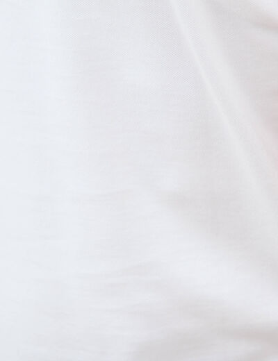 Polo cintr&eacute; en coton manches courtes blanc homme