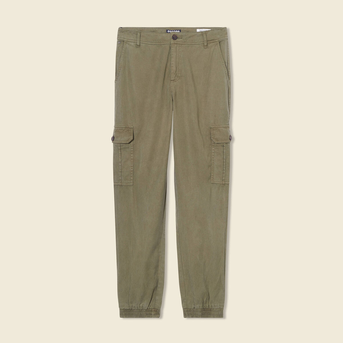 Pantalon battle 7/8&egrave;me taille standard vert kaki femme