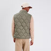 Doudoune droite sans manches vert kaki homme