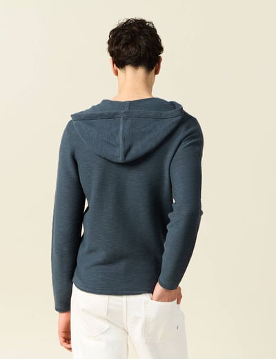 Pull à capuche vert foncé homme