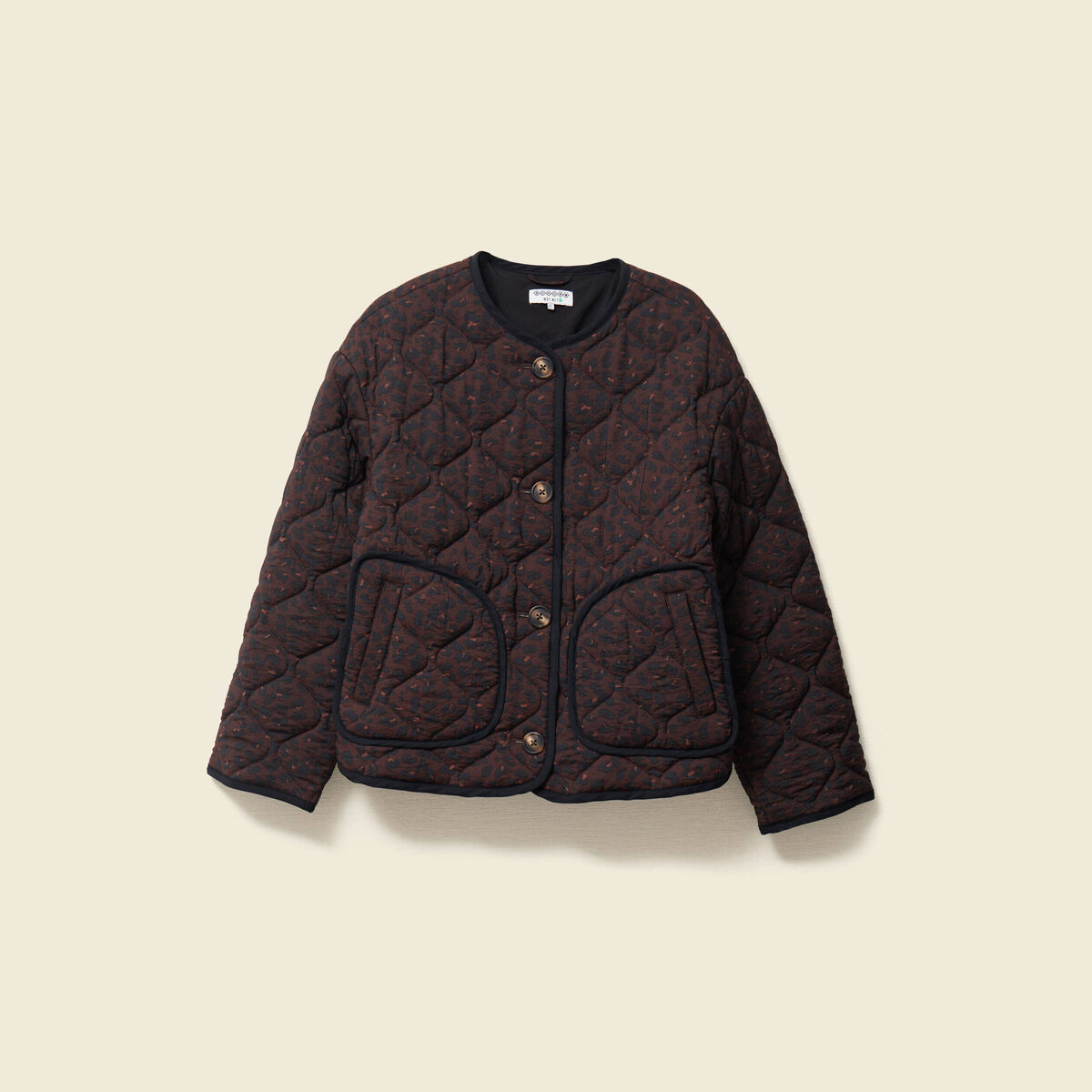 Blouson matelass&eacute; camel femme