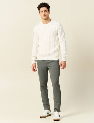 Pantalon chino jogger vert kaki homme