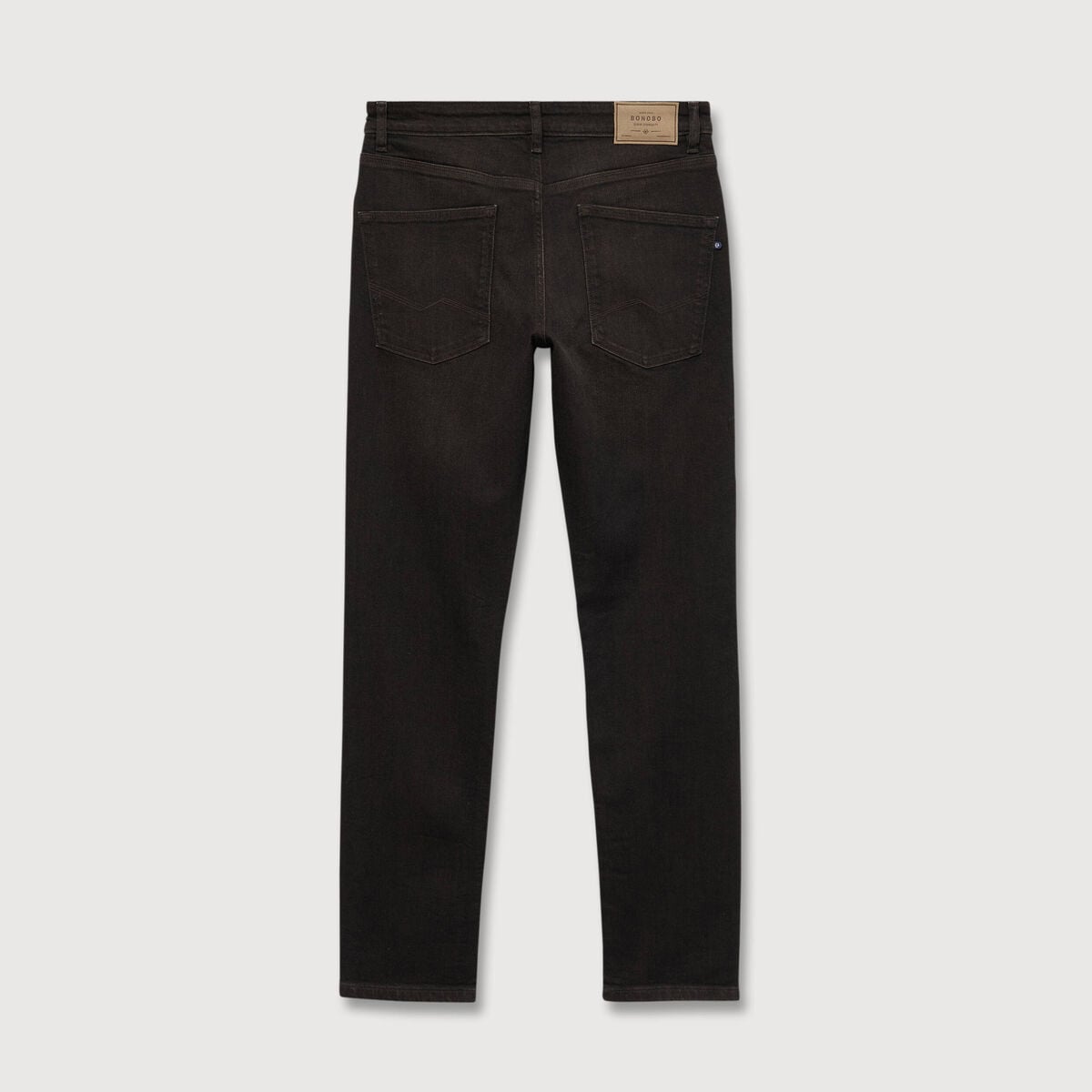Jeans straight 5 poches marron homme