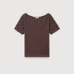 T-shirt ajust&eacute; manches courtes marron femme