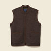 Gilet droit court sans manches marron fonc&eacute; homme
