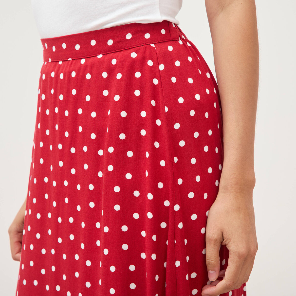 Jupe fluide rouge femme