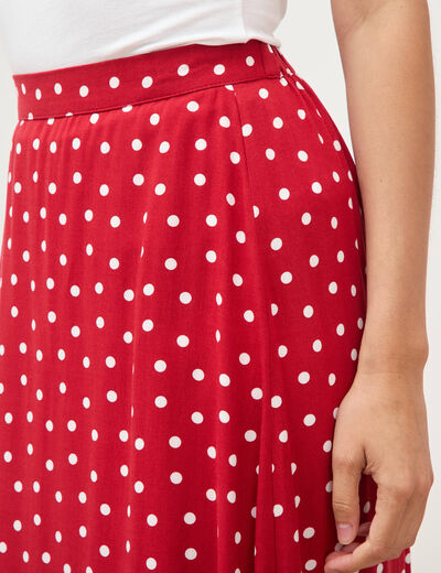 Jupe fluide rouge femme