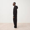 Sweat ample &agrave; capuche manches longues noir homme