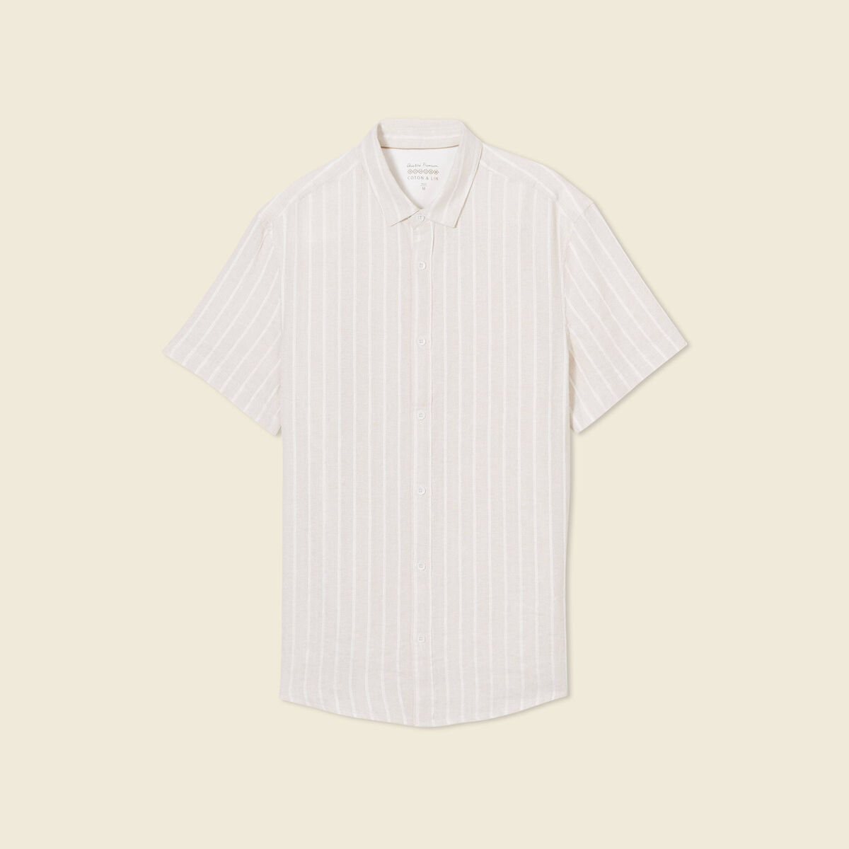 Chemise manches courtes ecru homme