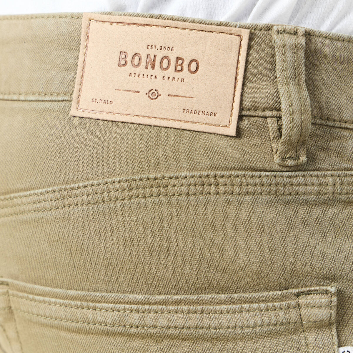 Jeans éco-responsable straight vert kaki homme
