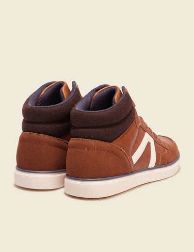 Baskets montantes à lacets marron foncé homme
