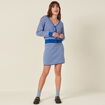 Jupe droite tricot&eacute;e bleu femme