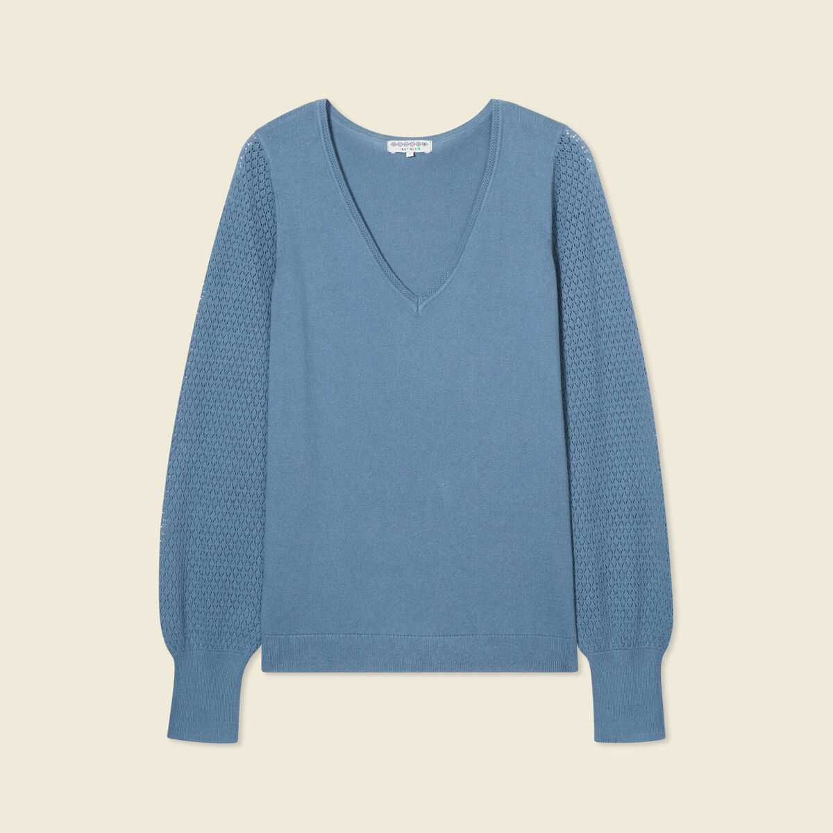 Pull manches longues bleu clair femme
