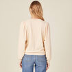 Sweat manches longues col en V creme femme