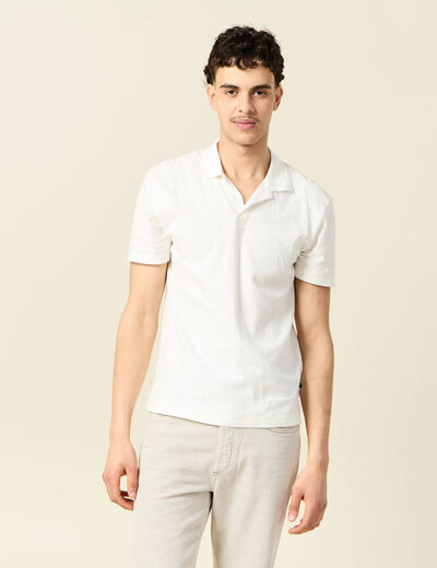 Polo manches courtes ecru homme